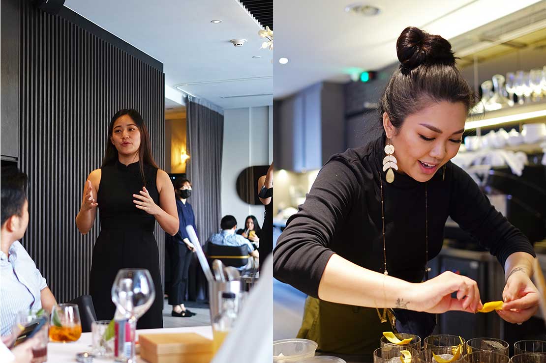 Maria's daughter Angeline Tan and bartender Amanda Wan