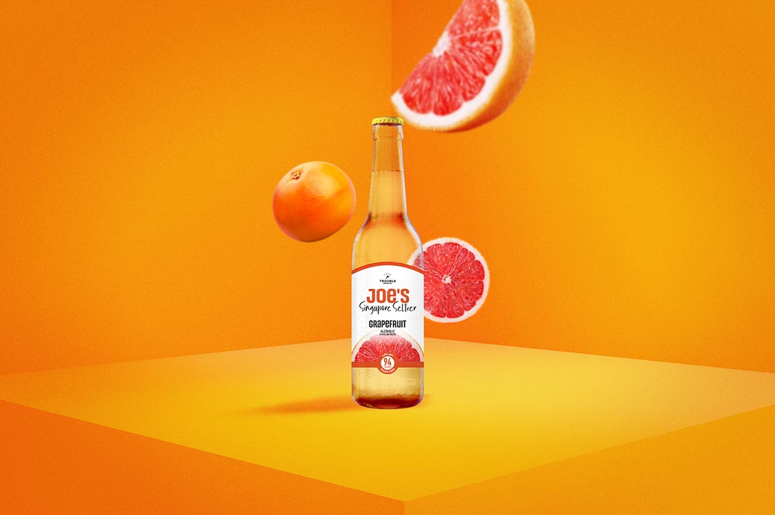 Joe's Grapefruit Singapore brand hard seltzer 