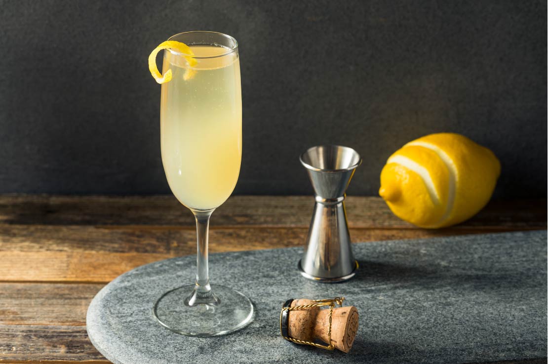 French 75 Cognac cocktail recipe