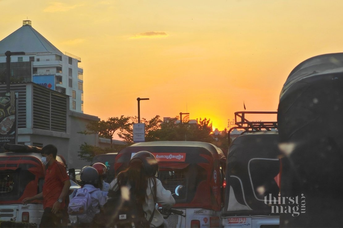 Rush hour in downtown Phnom Penh
