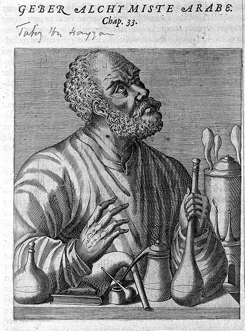 abir ibn Hayyan Geber, Arabian alchemist / Credit: Wellcome Library, London / Pourtraits et Vies des Hommes Illustres