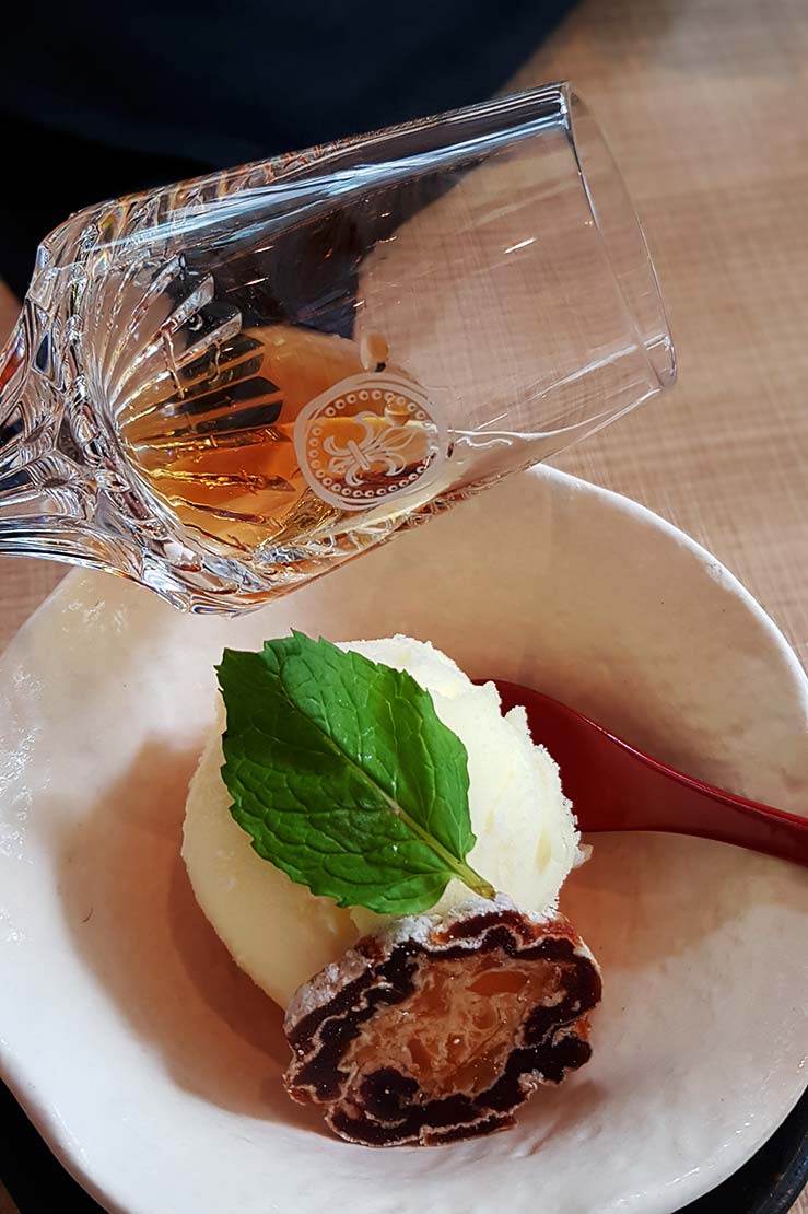 Louis XIII paired with Yuzu sorbet by Kampachi EQ