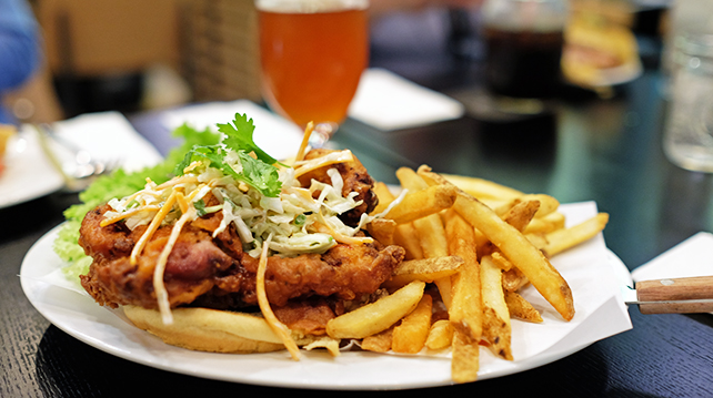 Black Tap Fried Chicken Burger