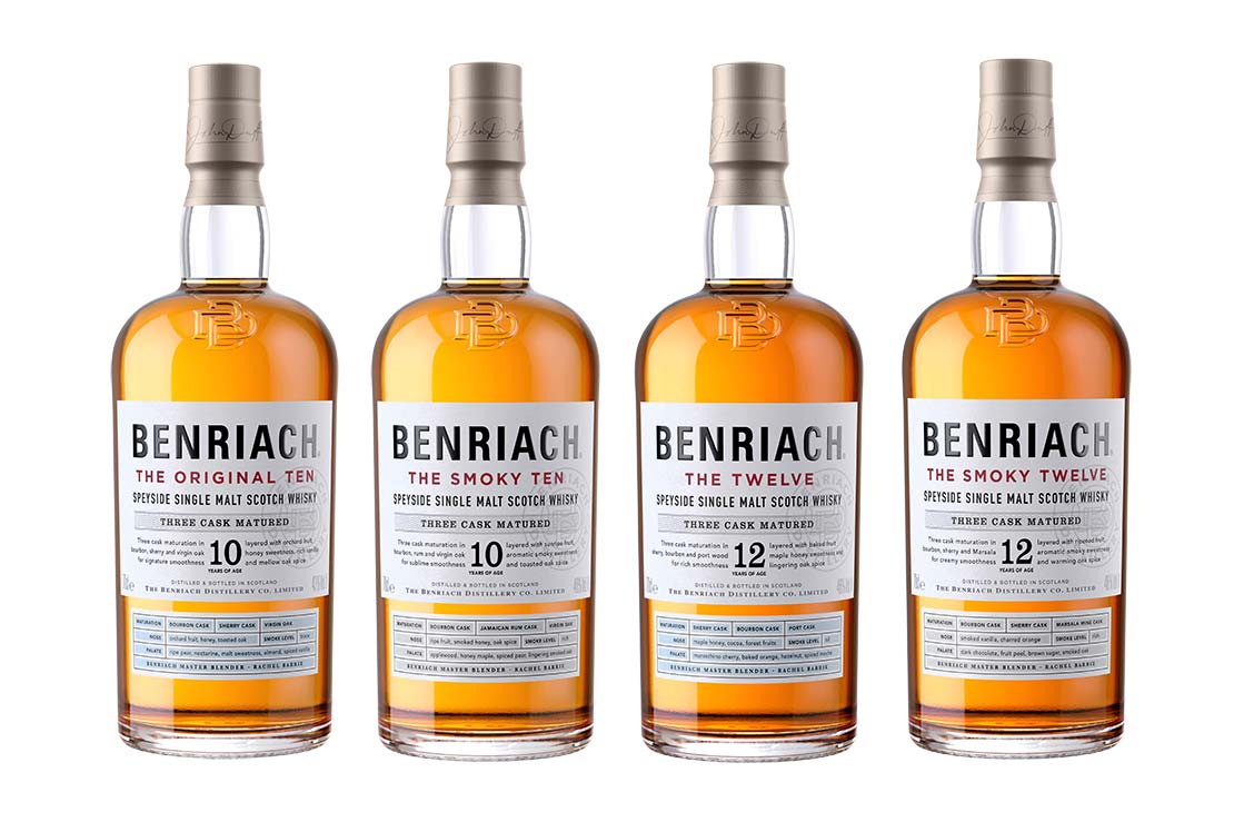 Benriach 10, Smoky 10, 12 and Smoky 12