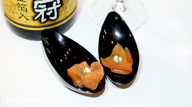 Smoked trout with Cho Tokusen Gold Leaf