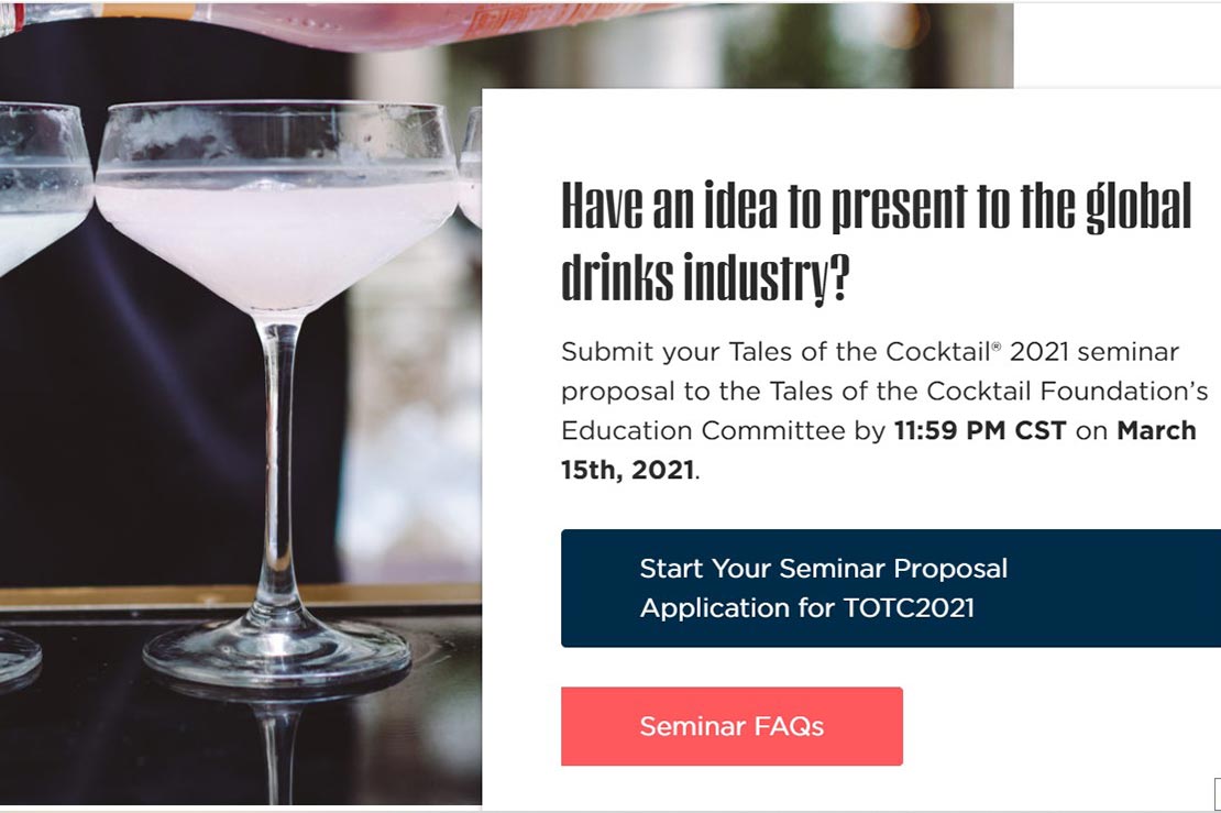 Tales of the Cocktail Appeal for Seminar Submissions